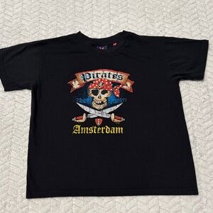 Fox Black Pirate Skull Kids T-Shirt